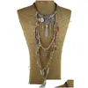 Hänge halsband Gypsy uttalande vintage långt halsband etniska smycken boho tribal krage tibet droppleverans hängen dhgarder dhaim