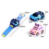 ElectricRC Car Mini Watch Control Car Cute RC Gesture Avtagbar handledsband tecknad laddningsbar legering Små bil Julbarn Toys For Boys 230616