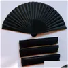 Chinese Style Products Black Vintage Hand Fan Folding Fans Dance Wedding Party Favor A3 Drop Delivery Home Garden Arts Crafts Dhaui