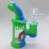 Colorful Silicone Mini Bong Kit Portable Removable Easy Clean Waterpipe Bubbler Pipes Dry Herb Tobacco Filter Handle Funnel Bowl Handpipes Holder DHL