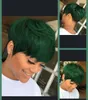 Cosplay Wigs BeiSDWig Mixed Synthetic for Black White Women Short Green Hair Wig Heat Reistant Hairstyles Haircuts 230617