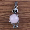 Hanger Kettingen KFT Natuurlijke Healing Crystal Quartz Ronde Kralen Stone Skeleton Handdle Amethyst Skull Sieraden Voor Vrouwen Mannen Jewlry