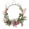 Decorative Flowers Beautiful Artificial Garland Simulated Wreath Realistic Wall Door Hanging Faux Flower Scene Layout