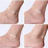 NYA 925 STERLING SLIVER ANKLE JABLE FÖR KVINNA FOTMAYGRYER INLAIDA ZIRCONA ANKLETS JABLE ATT EN BEN PERSONALITETSFÖRETAG