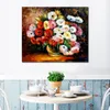 Mooie bloemen canvas kunst de terugkeer van liefde handgeschilderde kinfe schilderij voor hotel muur modern