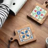 Mats Pads Acacia Wood Tiles Pot Mat Anti Scalding Plate Drink Coasters Wooden Trivet Frame for Tea Pots and Pans Pad Holders 230616