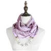 Sciarpe Sciarpa di seta Mujer Collana con ciondolo Gioielli Echarpe Hijab Feminino Anello di perle Scialli Primavera