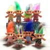 Dolls 8styles Anime Action Figure Kolorowe włosy Kawaii Członkowie rodziny Troll Magic Doll Toys for Children Nostalgic Adult 230616