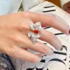 Anneaux de mariage surdimensionné luxe Zircon papillon anneau femme taille réglable mariée bal fête saint valentin bijoux cadeau