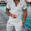 2023 4xl 5xl Designer Mens Tracksuits Summer Brand Imprimé T-shirt Coton Polon T-shirt et short Sports Suisse