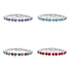 Kedjelänk österrikiska kristallsmycken rostfritt stål Bangle Sier Color Stone Armband Acier InoxyDable Femmelink Lars22 Drop Delivery Dhyt9