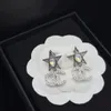 2023 Classique Marque CC Boucle D'oreille De Mode Édition Coréenne Long Cristal Boucles D'oreilles De Luxe Naturel Perle S925 Argent Boucle D'oreille pour Femmes Designer Bijoux