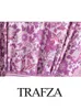 التستر على الثياب الحضرية المثيرة Trafza Women Fashion خمر اللون ثنائي الأزهار المطبوعة البوهيمية بوهيمية الأكمام Batwing الأكمام الفضفاضة النحيفة بيكيني تغطية المرأة الفساتين 230616