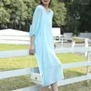 Casual Dresses Women's Fashion Blue Chiffon 23 Spring Summer Ladies Sexy Shirt Office Work Daily Beachwear Fairy Body Con Dress