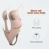 Kobiety Shapers Bodysuit Shapewear Deep V-dhand Whole Body Shapers Bielica Bezprzewodowa Seksowna stringi kobiety ślubne Leotard Push Up Corset 230616