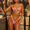 Zweiteilige Anzüge Damen Bademode Sexy Print Bikini Set Damen Badeanzug Mode BH und Tanga Zweiteilige Badebekleidung Damen Badeanzug Urlaub Strandmode 230616