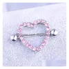 Nipple Rings Heart Shaped Shield Ers Medical Stainless Steel Barbells Crystal Rhinestone Piercing Body Jewelry Mix Drop Delivery Dhix3