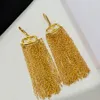 New designed Arc De Triomphe tassels pendant EARRINGS necklace IN BRASS WITH GOLD SHINY WOMEN EAR HOOPS Designer Jewelry ER90089