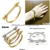 Braccialetto di marca di lusso Freccia Bracciali a vite Braccialetti Bracciale in acciaio inossidabile color oro Gioielli di moda per le donne Regalo Pseiras Drop Deliver Dhcbr