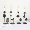 Novo retrô decoração de Halloween suporte de vela criativo ornamento castiçal de ferro forjado decoração de casa suporte de vela criativo