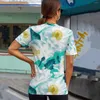 Kvinnors T-skjortor Seeyoushy 3D-tryckning 2023 Summer Women's T-Shirt Floral Print Trend Top Y2K Eesthetic Streetwear Polera Mujer