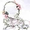 Dekorativa blommor kvinnor flickor hårband pannband pografi födelsedagsfest rese konstgjorda blad smycken ornament dekorationer