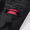 Men's Jeans Arrival Black Streetwear Distressed Skinny High Stretch Tie Dye Bandana Patchwork Destroyed Slim Fit 230617