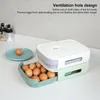 Garrafas de armazenamento com tampa caixa de ovo tipo gaveta empilhável anti-queda à prova de poeira à prova de umidade cozinha geladeira rack fresco estável