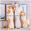 Cushion/Decorative Pillow Fashion Cute Cat Sleep Long Plush To Send Children Knee Almofada Coussin Birthday Gift Cojines Decorativos Dh3Tb