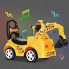 Children's Large Electric Excavator Baby Balance Walker Car Ride On Car for Kids 4 Wheels Scooter Light Music Engineering Truck