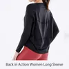 Lu Align Yoga Lemon Women Back in Action for Long Sleeve Shirt Athletic Wear Sports Top Shirts Kläder sportkläder Lycra Tyg Woman 2024