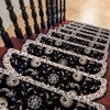 Carpet Self-adhesive Step Stairs Mats Non-slip Stairs Carpet European Pastoral Floral Step Rug Soft Stairway Step Mat Protection Cover 230616