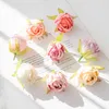 Dried Flowers 10Pcs Silk Tea Roses Head Wedding Decorative Wreaths Christmas Decorations for Home Diy Gift Fake Plants Artificial