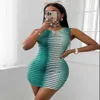 Grün Sexy frauen Neue Boutique Milch Seide Druck Elastische Slim Fit Mode Nachtclub Kleid damen spitze strand kleider