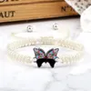 Link Bracelets Multicolors Rope Braided Bracelet Charm Black Butterfly Adjustable Knots Bangles Handmade Thread Lucky Jewelry For Couple