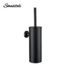Toilet Brushes Holders Black Brush Holder In Wall For Bathroom Set Modern Style 304 Stainless Steel Material No Dead Cleaning 230616
