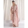 Ubranie etniczne Pink Sari Women Sharara Palzo Kurti Plazzo Pant Salwar Kameez Suit