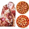 담요 아기 부드러운 신생아 담요 둥근 모양 휴대용 착용 가능한 피자 던지기 담요 R230617