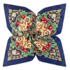 Bufandas POBING Bufanda de seda Mujeres Bohemia Floral Foulard Square Lady Bandana Abrigos grandes Mujer Hijab