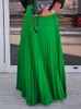 Spódnice długotrwały dla kobiet zielone wysoką talię linię przyczynową codzienną pracę na kostkę Świętuj Homecoming Event Maxi spódnica