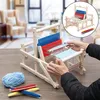 Trä traditionell vävning Toys Loom Machine Craft Education Toy Present Knitting Frame Toys for Kids