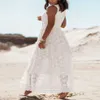 ¡Novedad de 2023! VESTIDOS adelgazantes sexis para mujer, falda de playa blanca de estilo festivo de encaje, vestido largo maxi negro de cóctel