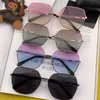 2023 Top Grade Mixed Color Lens New Model Titanium Alloy Large Frame Purple PC Material High-End Fashion Sunglasses For Women Summer Home Travel Beach Outdoor