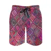 Herren-Shorts, rosa, orientalisch, traditionelles marokkanisches Muster, Kunstwerk, Herren-Strandbrett, Bermuda, Surfen, Schwimmen, Afrika