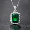 Подвесные ожерелья Huitan Модные зеленые кубические циркониевые женские ожерелья модель дизайн мод