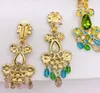 Necklace Earrings Set CSxjd Vintage Design Luxury Jewelry Crystal Tassel Fashion Hit Color Non-pierced Ear Clip Women's Earring