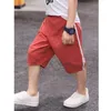 Shorts Boys Summer Loose Linen Pants Teenage Short Trouser Baby Casual Childrens Elastic Waist Teens Clothes 230617