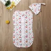 Sacos de dormir 2 UNIDS Suave Bebé Swaddle Muselina Manta Lindo Animal Impreso nacido Infantil Cremallera Wrap Swaddling BlanketHats 230617