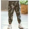 Byxor Spring Autumn Boys Pants Kids Clothing Camouflage Cotton Full Längd Barn Militär 230617