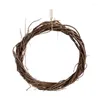 Decorative Flowers 3PCS Grey Wicker Wreath Garland Decor 22/30cm Rattan Ring Artificial Dried Flower Frame Crafts Accessories